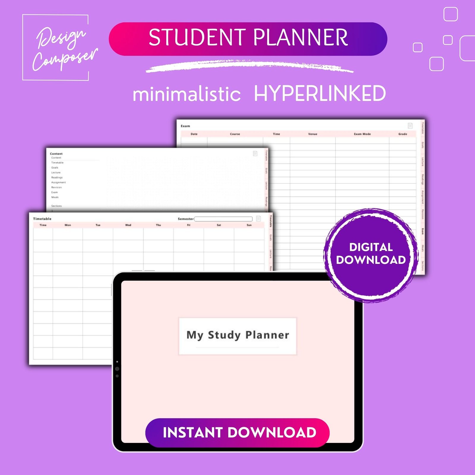 Student Planner - Light Pink